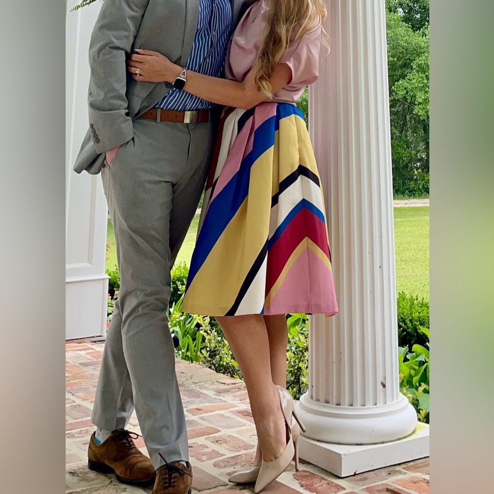 NWT Colorful Striped A-Line Skirt - size M